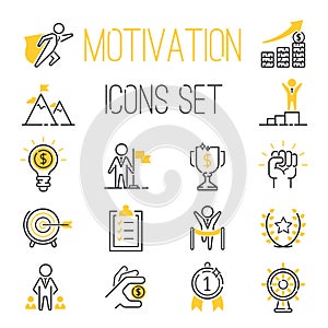 Motivations icons vector set.