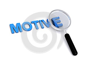 Motive with magnifying glass on white