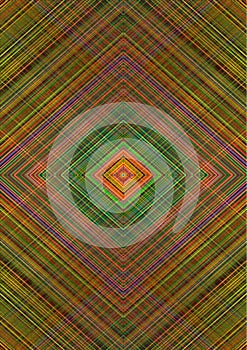 Motley abstract background with rhomboid patterns obtained from the intersection of green, purple, red and orange stripes photo