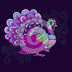 Motley patterned turkey photo