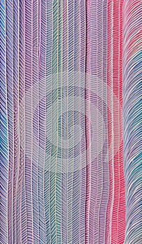 Motley pied vertical stripes. Abstract beautiful background. Soft voluminous wavy lines of different color. Colorful