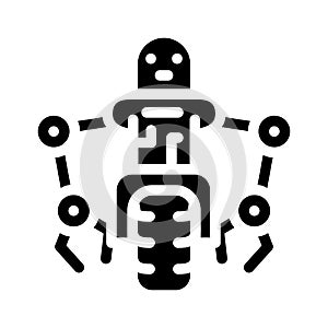 moto robot transport glyph icon vector illustration