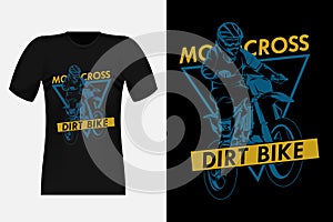Motocross Adventure Dirt Bike Silhouette Vintage T-Shirt Design