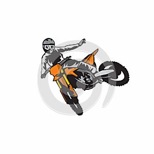 Motocross bike freestyle design vector
