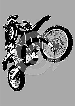 Motocross bike isolated on grey.
