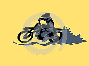 Motocross biker vector