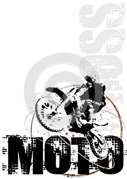 Motocross circle poster background red