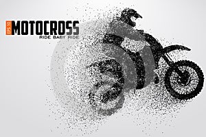 Motocross drivers silhouette. Vector illustration