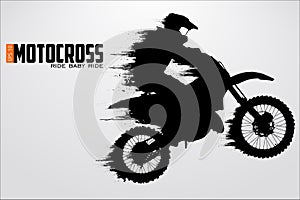 Motocross drivers silhouette. Vector illustration photo