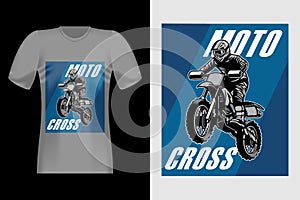 Motocross Hand Drawn Style Vintage T-Shirt Design