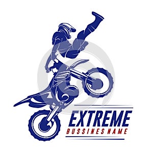 Motocross Jump Logo Vector. Motocross Freestyle Vector. Motocross vector illustration