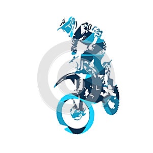 Motocross jumping freestyle rider, vector
