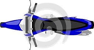 Motocross motorcycle top view