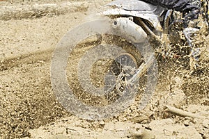 Motocross in muddy track