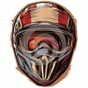 Motocross Paintball Racing Helmet Vector Illustration