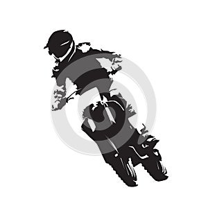 Motocross racing, fmx vector isolated silhouette