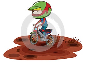 A Motocross Racing in Mud