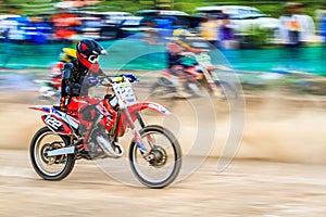 Motocross rider in a motocross race