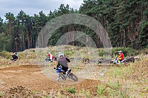 Motocross rider on a practice field