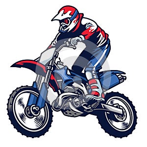 Motocross rider ride the motocross bike