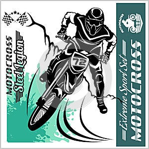 Motocross Rider - vector emblem and logos