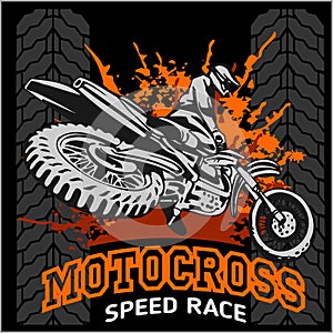 Motocross sport emblem