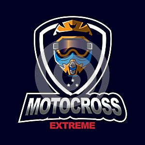 Motocross sport emblem