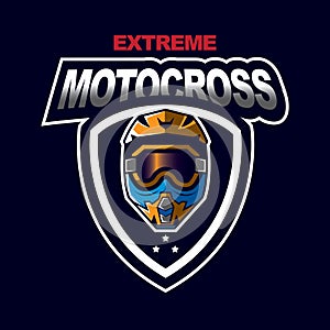 Motocross sport emblem