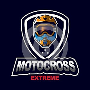 Motocross sport emblem