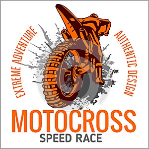 Motocross sport emblem