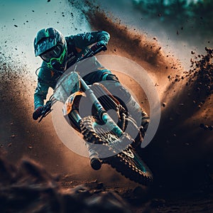 motocross sport rider dirt background illustration