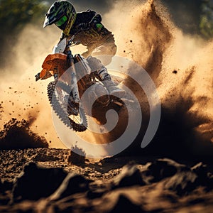 motocross sport rider dirt background illustration