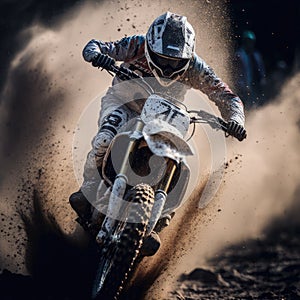 motocross sport rider dirt background illustration