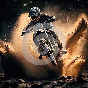 motocross sport rider dirt background illustration