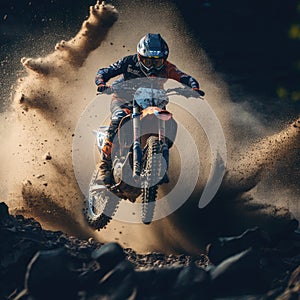 motocross sport rider dirt background illustration