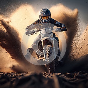 motocross sport rider dirt background illustration