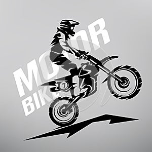 Motocross stylized vector symbol