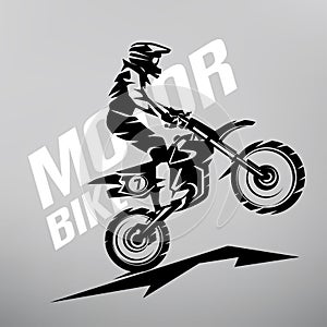 Motocross stylized vector symbol photo