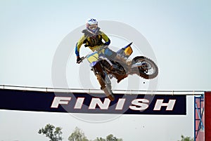 Motocross winner jump