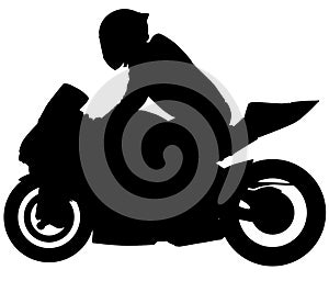 MotoGP Bike, motorcycle with the racer from the side. silhouette photo