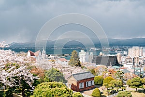 Motomachi street and harbor view at spring in Hakodate, Hokkaido, Japan