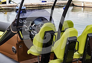 Motor boat cockpit