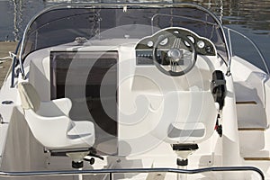 Motor boat cockpit