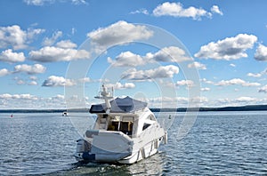 Motor Boat in Mecklenburg Lake District,Germany