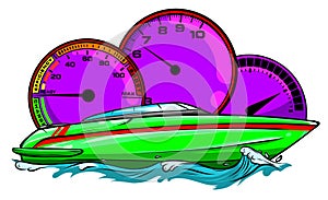Motor boat race Vector illustration design art