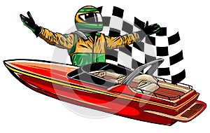 Motor boat race Vector illustration design art