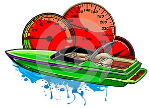 Motor boat race Vector illustration design art