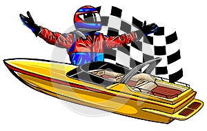 Motor boat race Vector illustration design art