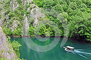 Motor boat in the river