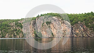 motor boat sailed on the lake